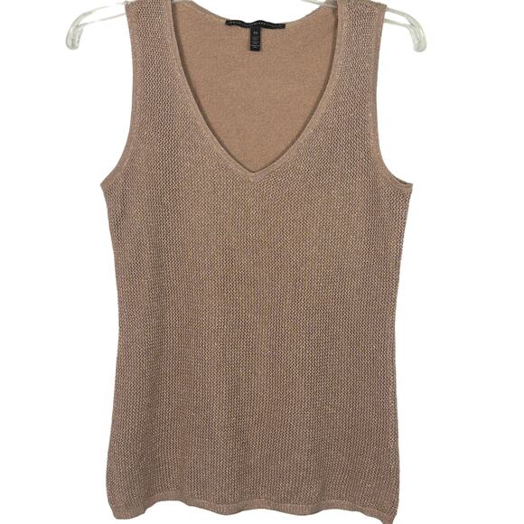 White House Black Market Tops - WHBM Rose Gold Metallic Tank Top